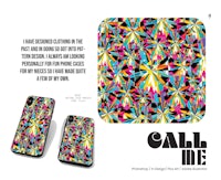 a phone case with a colorful pattern on it