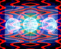 a psychedelic image with red, blue, and green colors
