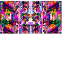a colorful abstract painting on a white background