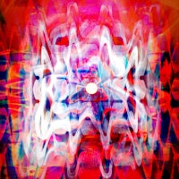 an abstract image of a red, blue, and white image