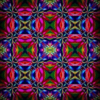 a colorful psychedelic pattern on a black background